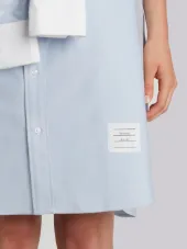 Reconstructed Sleeveless Wrap Shirtdress In Light Blue Oxford