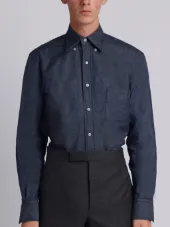 Regular Fit Long Sleeve Shirt In Shirting Denim