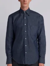 Regular Fit Long Sleeve Shirt In Shirting Denim