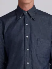 Regular Fit Long Sleeve Shirt In Shirting Denim