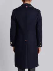 Relaxed Bal Collar Overcoat Shell In Navy Double Face Melton