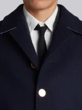 Relaxed Bal Collar Overcoat Shell In Navy Double Face Melton
