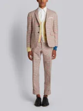Relaxed Sport Coat Shell In Hopsack Check Double-Woven Wool Crepe