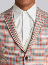 Relaxed Sport Coat Shell In Hopsack Check Double-Woven Wool Crepe