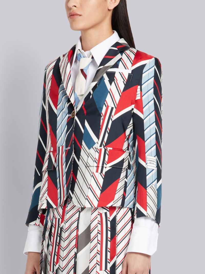 Repp Stripe Tie Collage Sport Coat