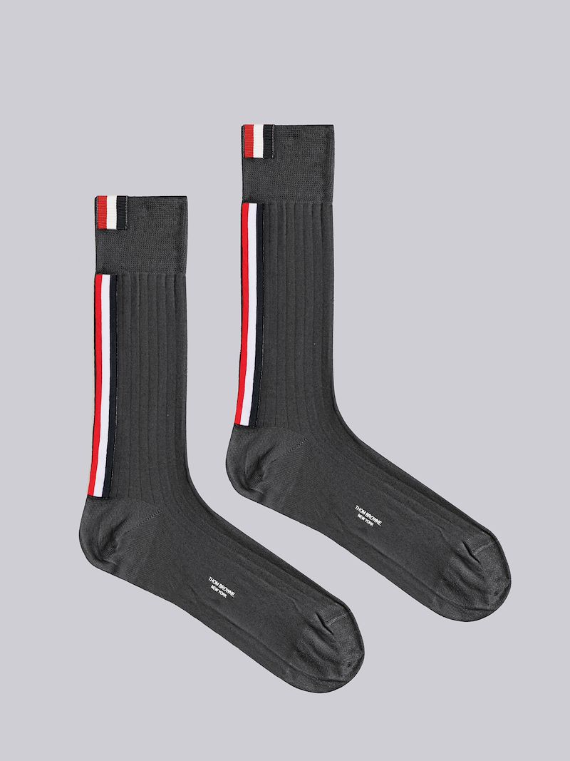 Rib Merino Stripe Mid Calf Socks