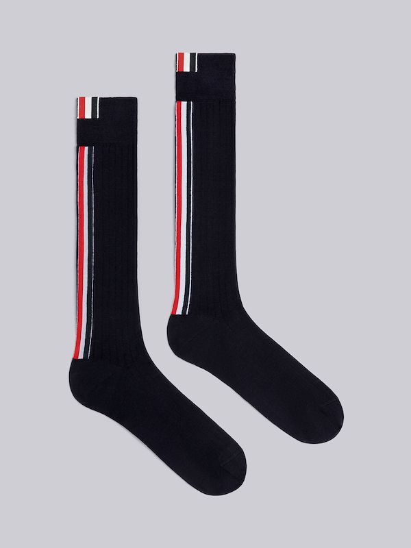 Rib Merino Stripe Over the Calf Socks