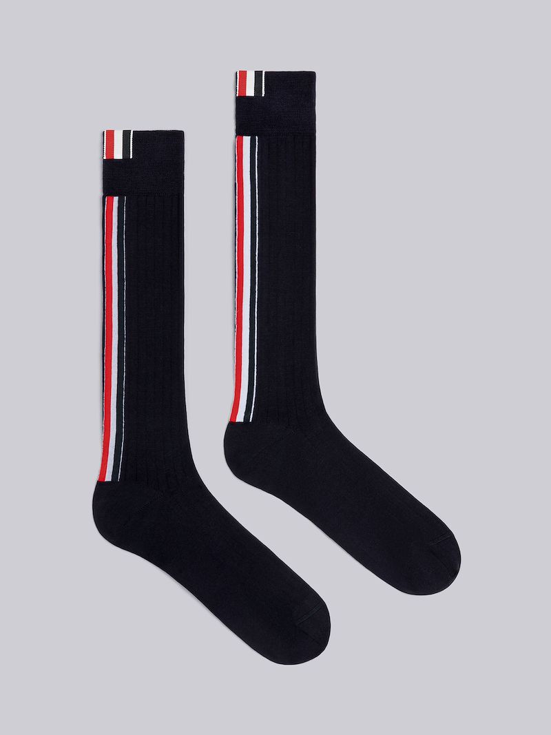 Rib Merino Stripe Over the Calf Socks