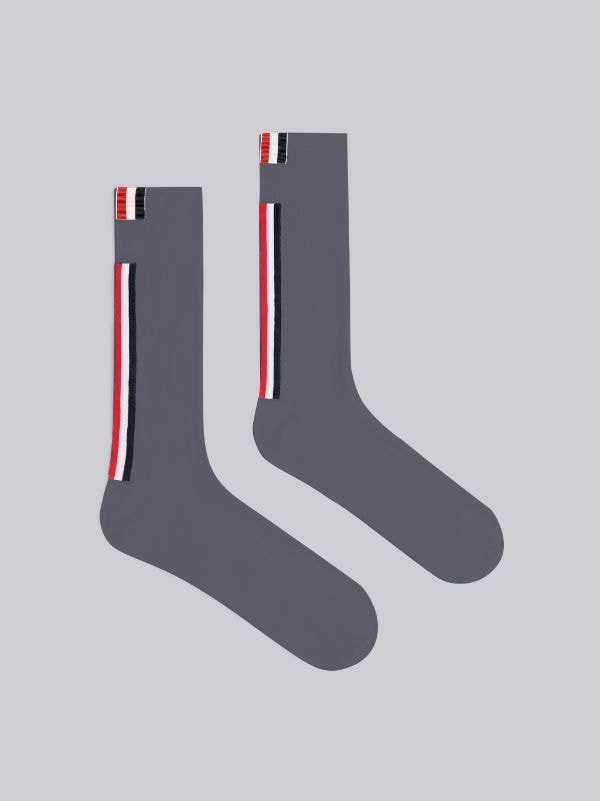 Rib Stitch Merino Stripe Mid Calf Socks