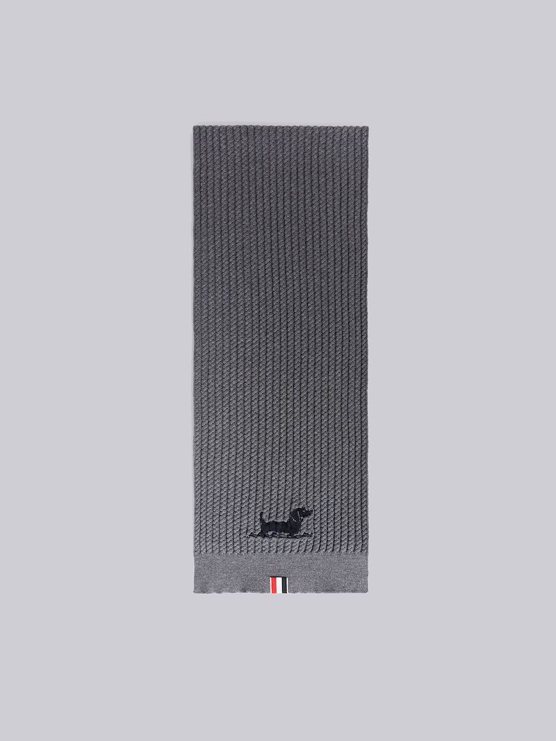 ribbed-knit wool scarf