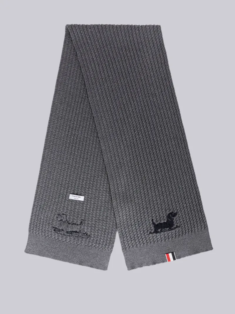 ribbed-knit wool scarf