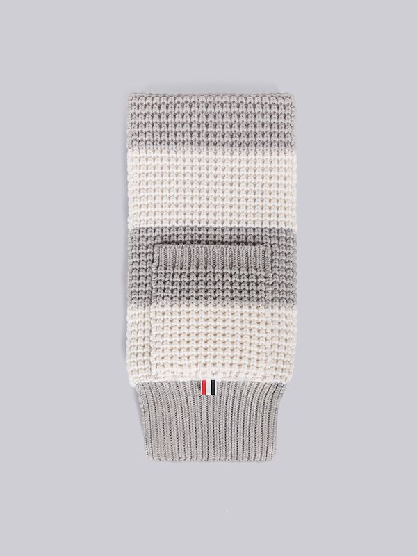 RUGBY STRIPE CASHMERE WAFFLE FOOTBALL POCKET SCARF