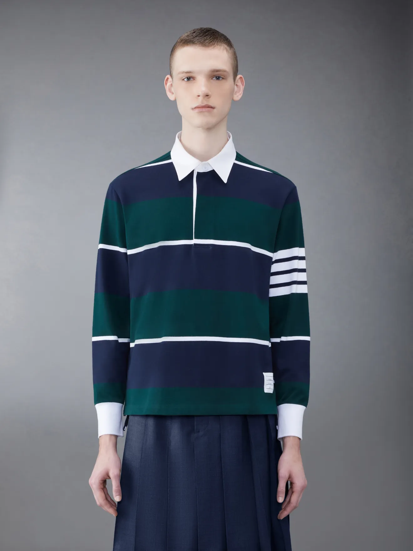 Rugby Stripe Football Oversized Polo | Thom Browne