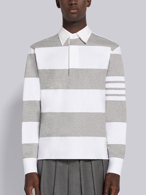 RUGBY STRIPE OVERSIZED 4-BAR FOOTBALL POLO