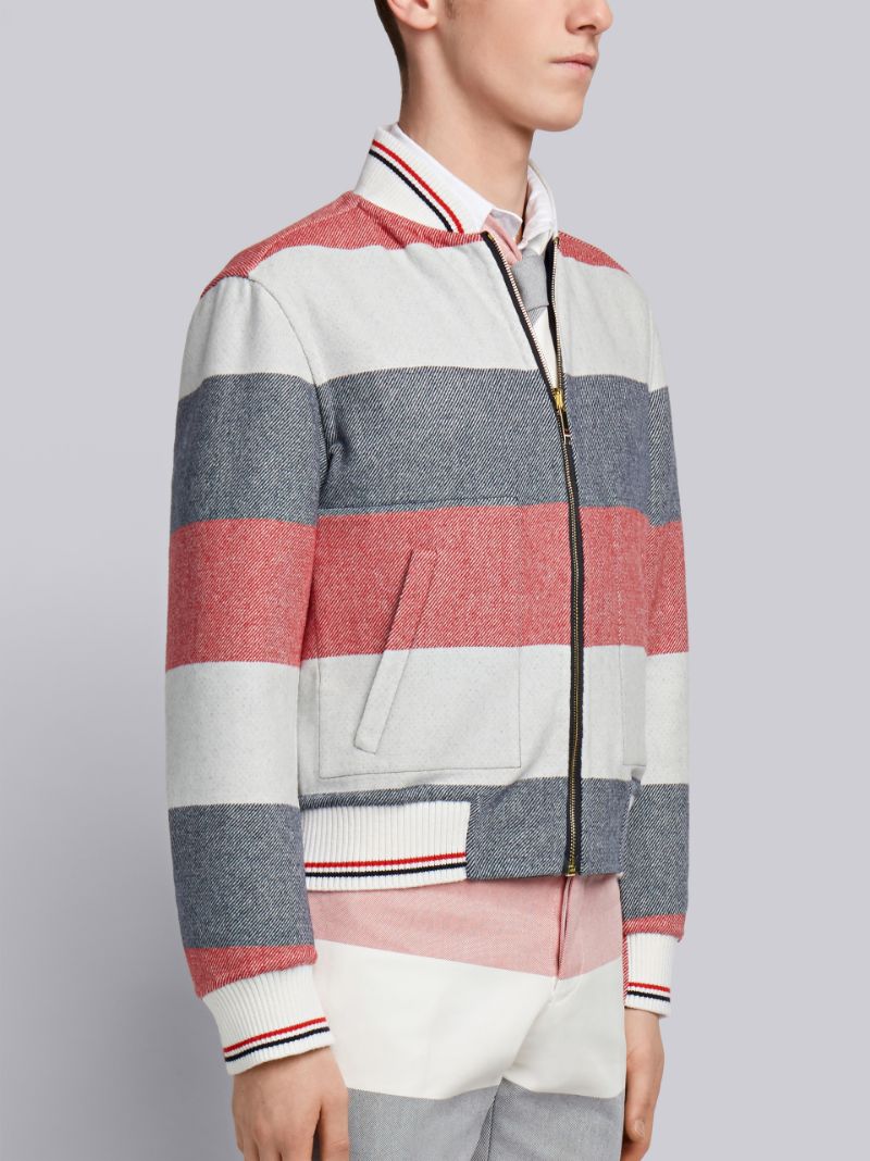 Rugby Stripe Reversible Bomber