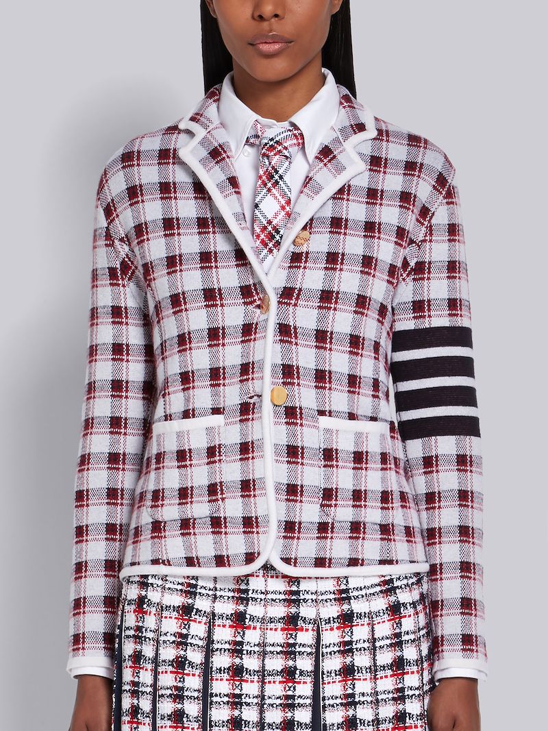 RWB Cashmere Jersey Double Tattersal Check 4-Bar Jacket