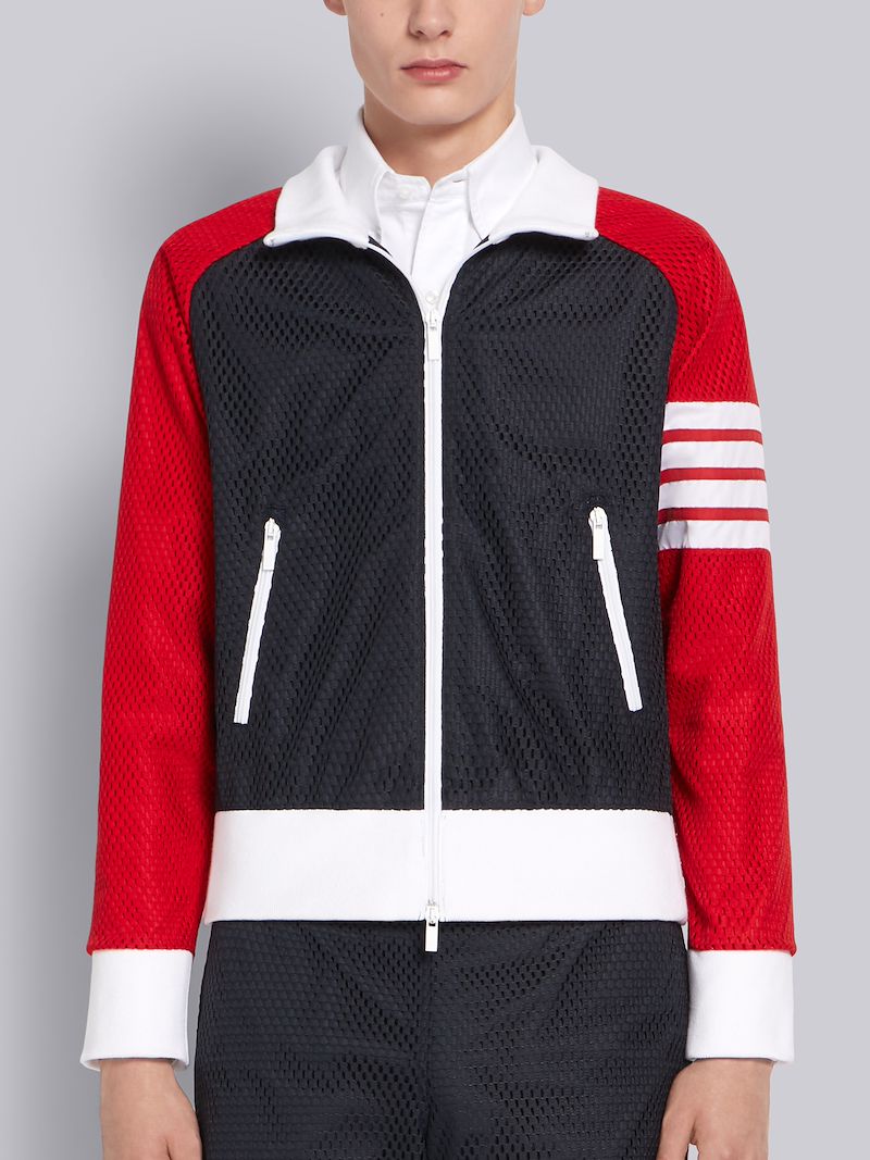 RWB Heavy Athletic Mesh ZipUp Hoodie Thom Browne Official