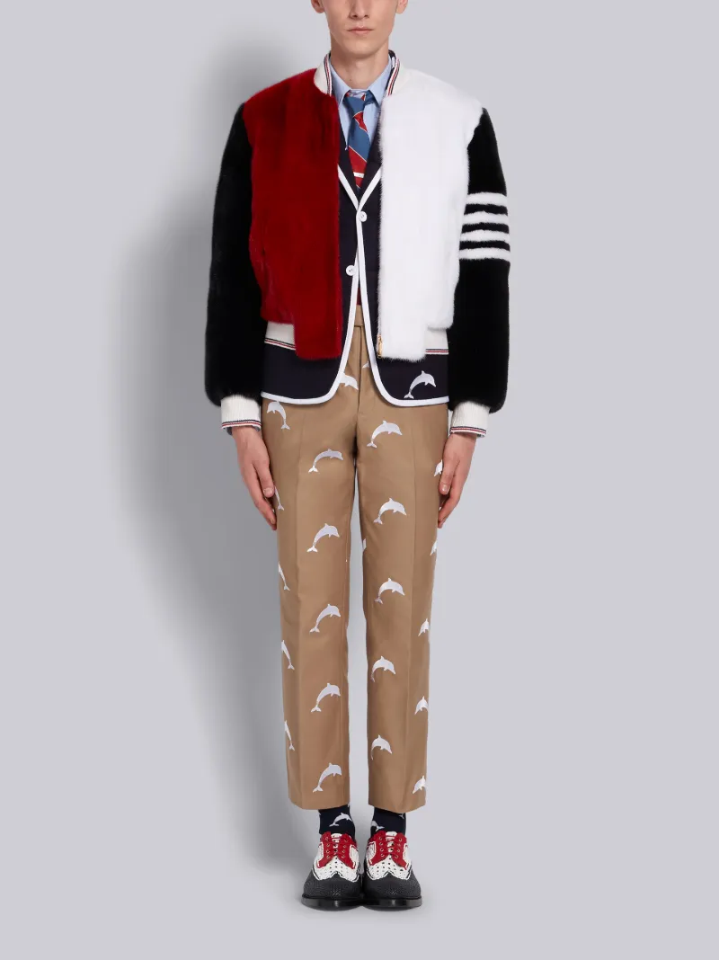 RWB Mink Dolphin Intarsia Blouson Jacket 