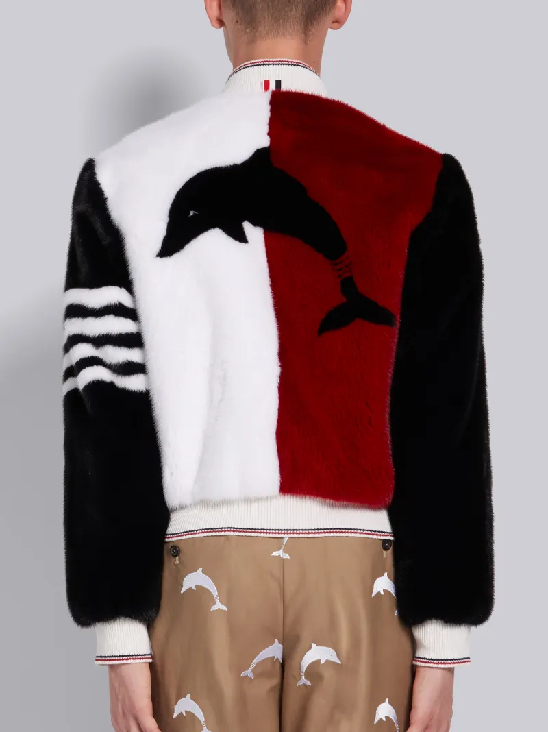 RWB Mink Dolphin Intarsia Blouson Jacket 