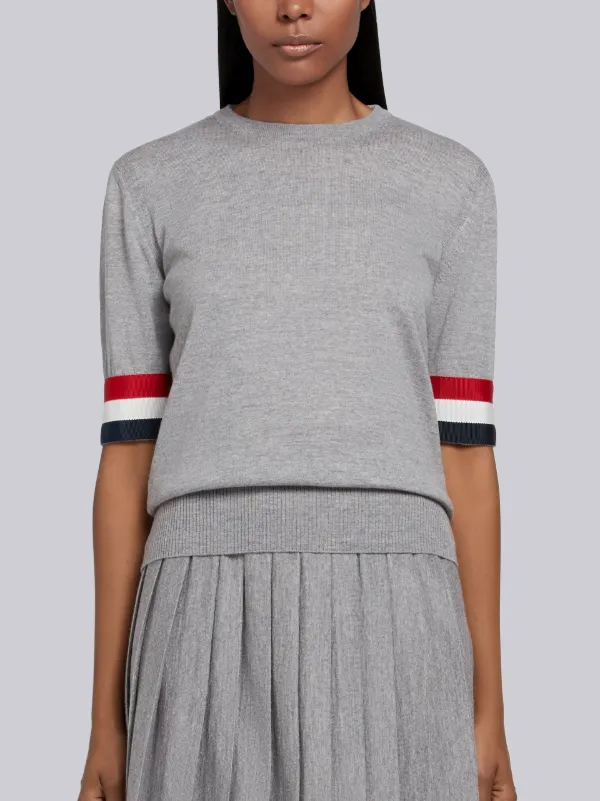 RWB stripe crew-neck merino top