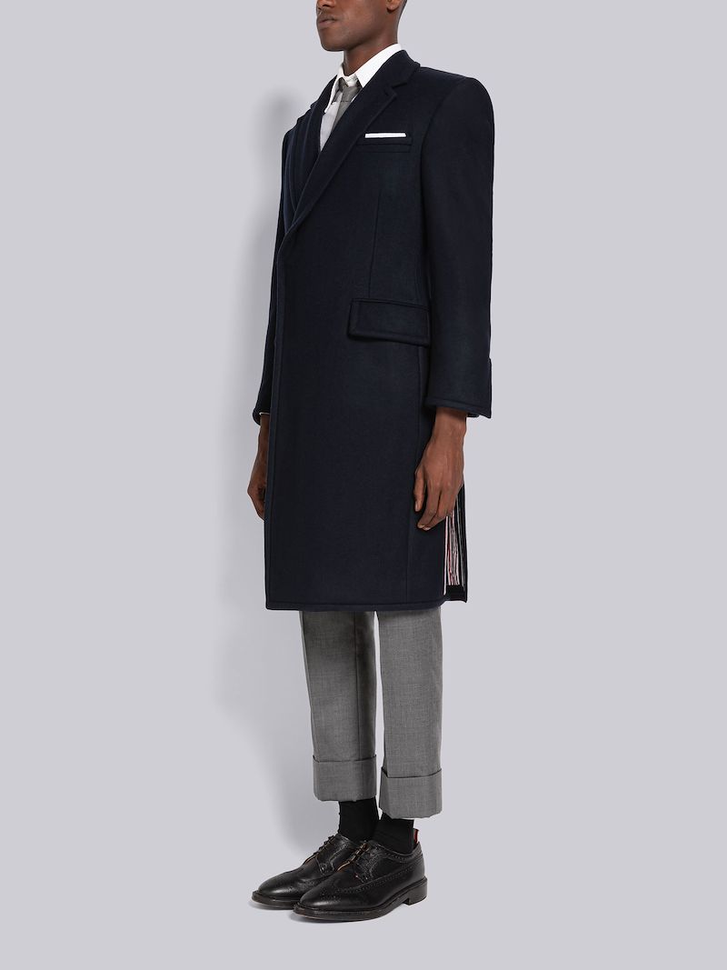 RWB stripe virgin-wool coat