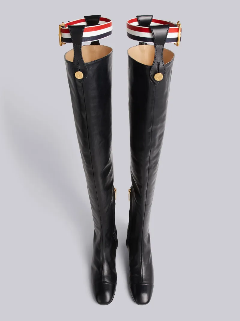 thigh high suspender boots