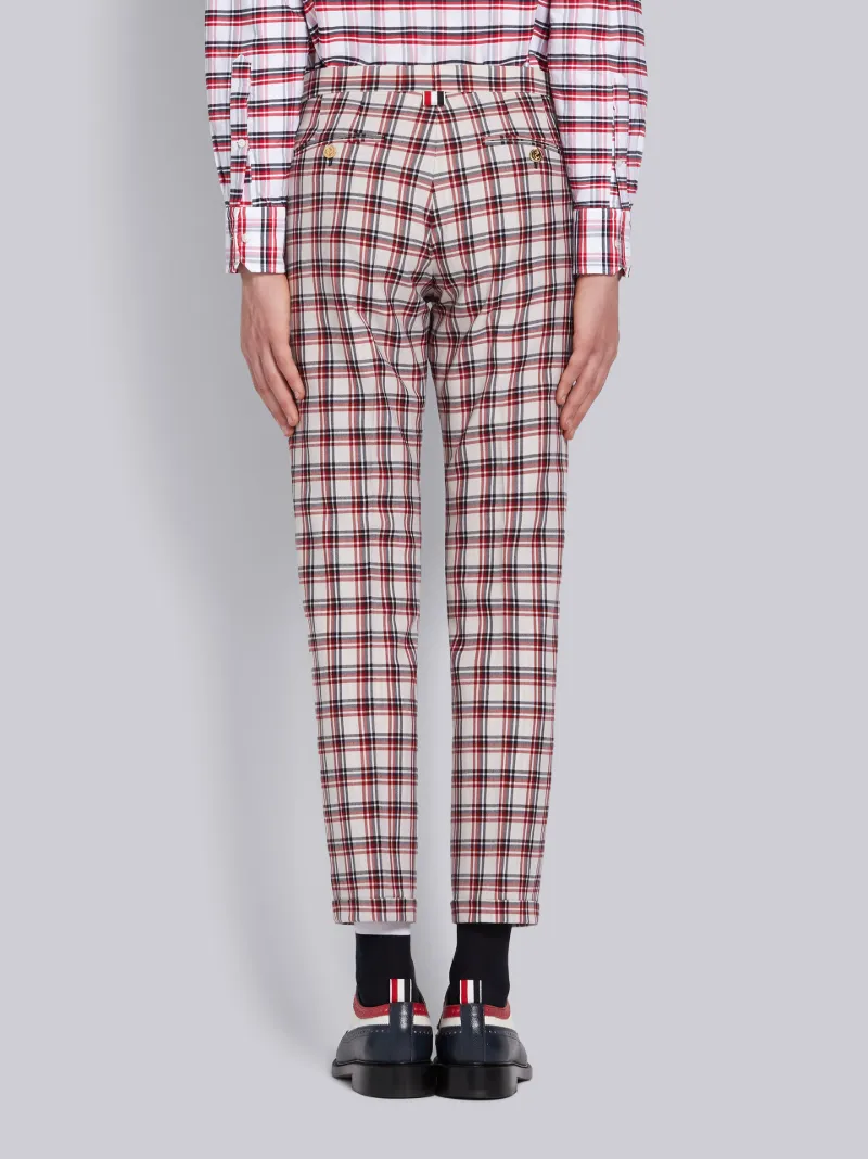 RWB Wool Suiting Double Tattersall Check Skinny Trouser