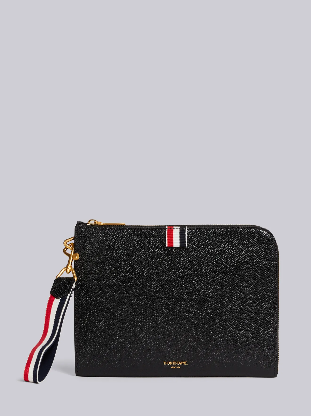 RWBストラップ スモール ガセットフォーリオブラック | Thom Browne 