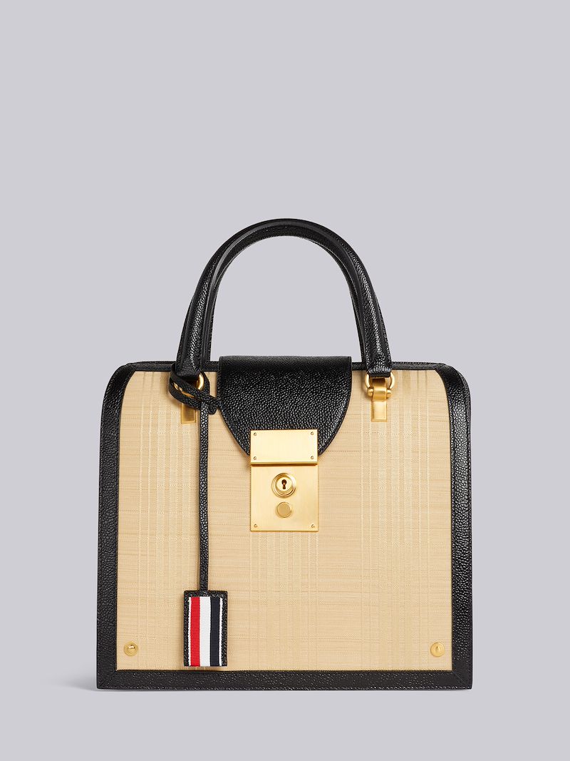 Sand Horse Hair Contrast Leather Frame Mrs. Thom Jr. Bag