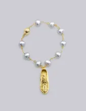 Sarah Jane Wilde X Thom Browne Miniature Longwing Brogue Necklace With Rubies, Sapphires & Diamonds In 18K Yellow Gold