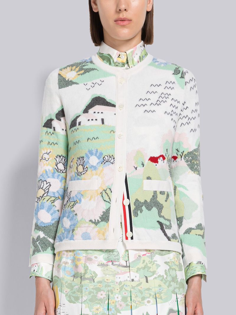 Scenic Cashmere Crew Neck Cardigan