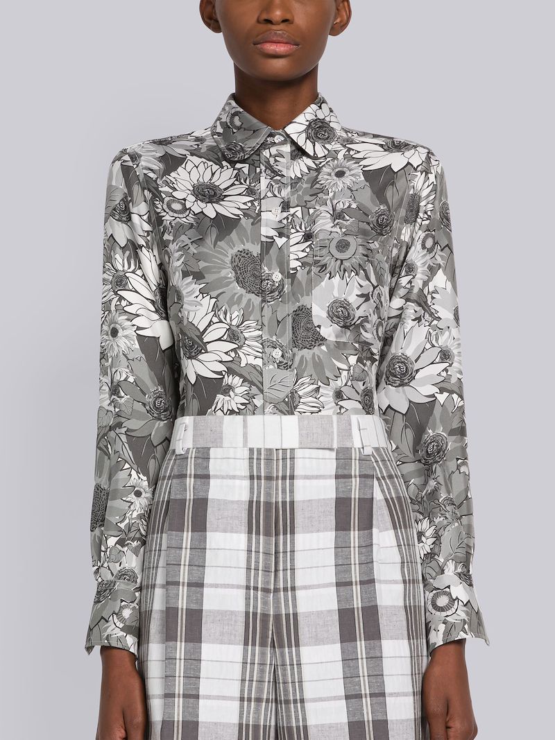 Scenic Silk Twill Round Collar Shirt