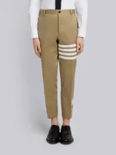 Seamed 4-Bar Stripe Unconstructed Chino Trouser In Cotton Twill