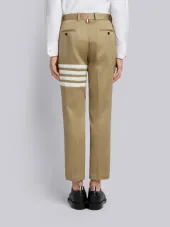 Seamed 4-Bar Stripe Unconstructed Chino Trouser In Cotton Twill