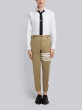 Seamed 4-Bar Stripe Unconstructed Chino Trouser In Cotton Twill