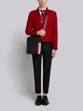 Seamed Panel Pebble Grain Leather Camera Bag