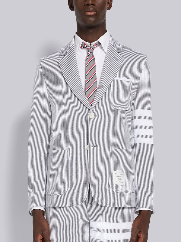 Seersucker Loopback 4-Bar Sack Jacket
