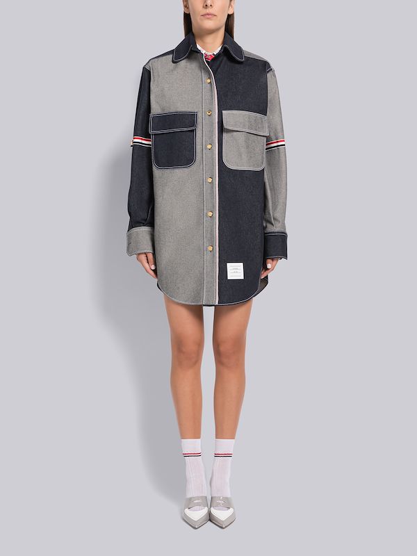 Selvedge Denim Armband Supersized Mini Shirtdress