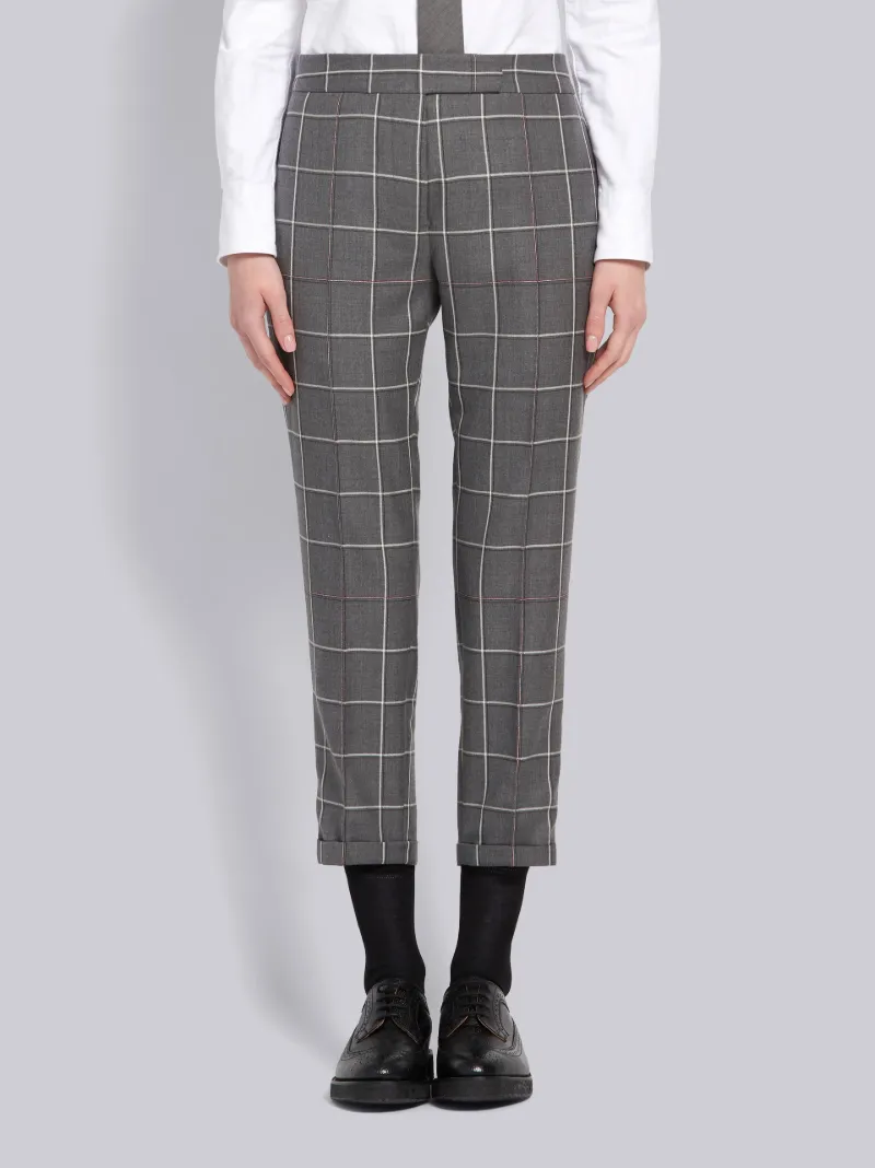 cropped plaid trousers