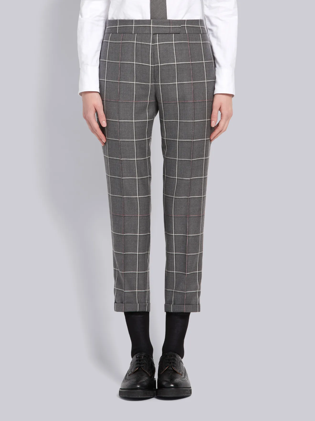 skinny plaid trousers