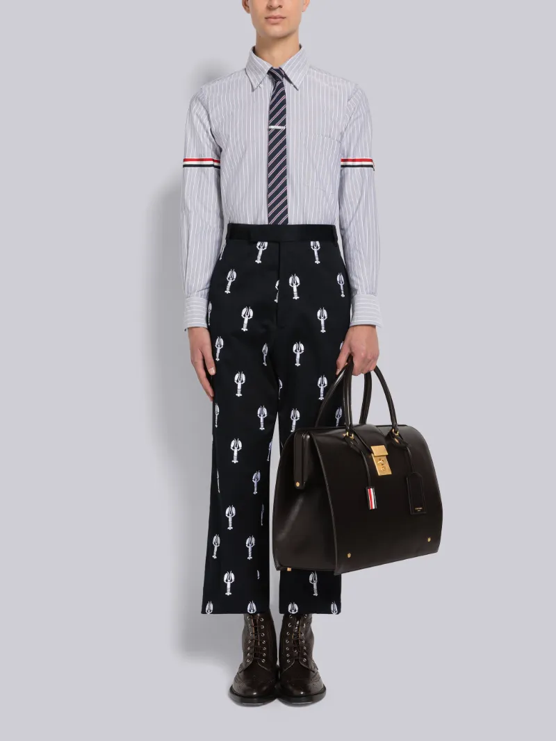 Shadow Pinstripe Oxford Armband Long Sleeve Shirt Thom Browne