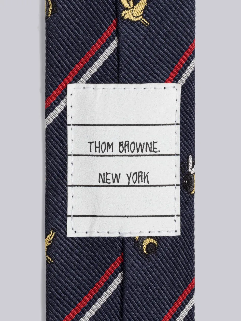 SHADOW STRIPE BIRDS AND BEES JACQUARD CLASSIC TIE