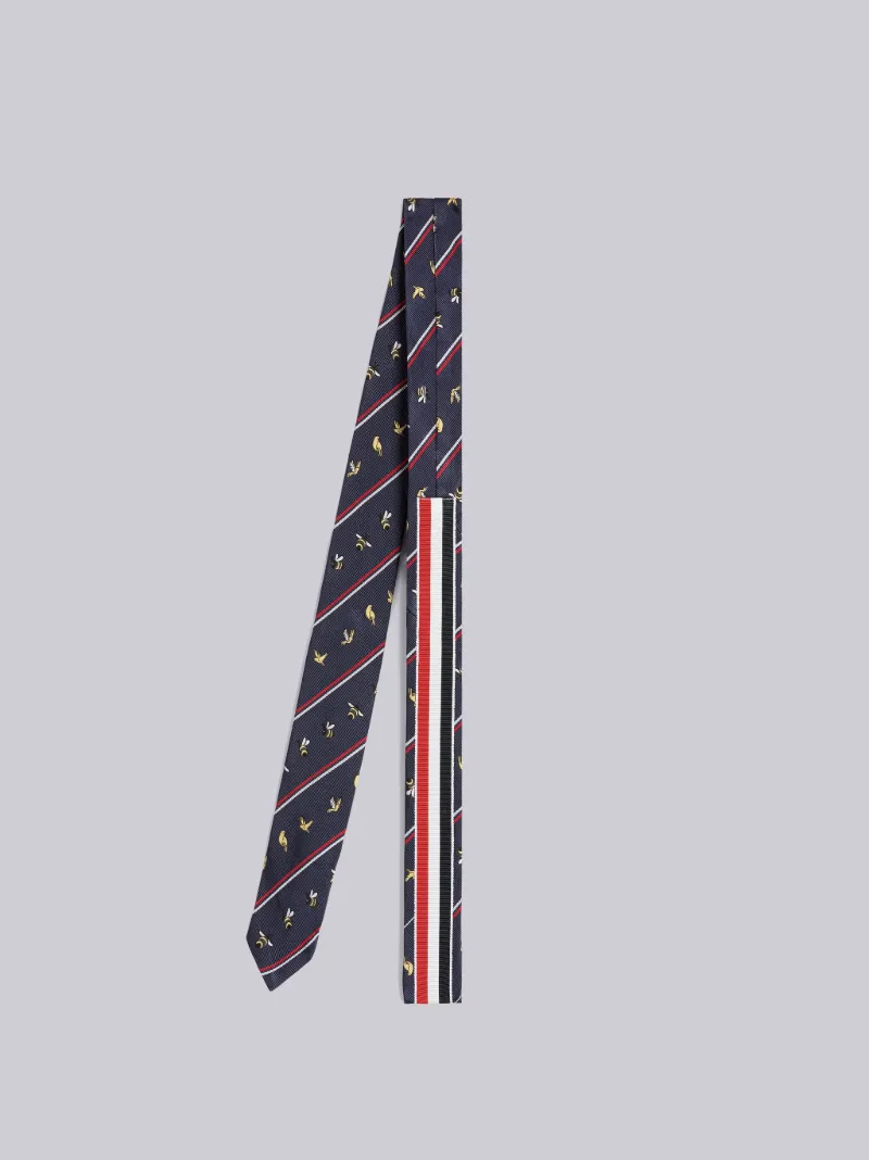 SHADOW STRIPE BIRDS AND BEES JACQUARD CLASSIC TIE