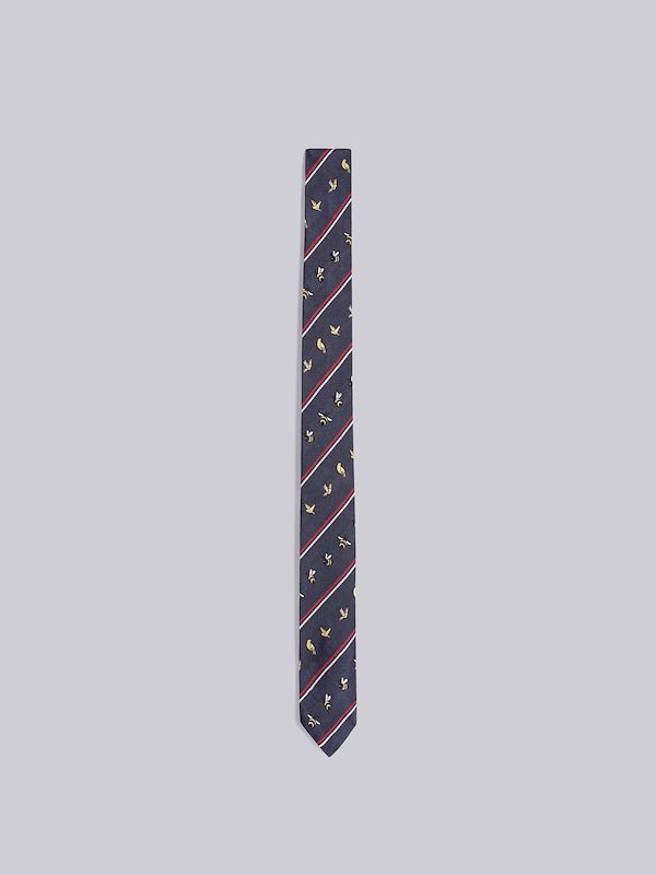 SHADOW STRIPE BIRDS AND BEES JACQUARD CLASSIC TIE