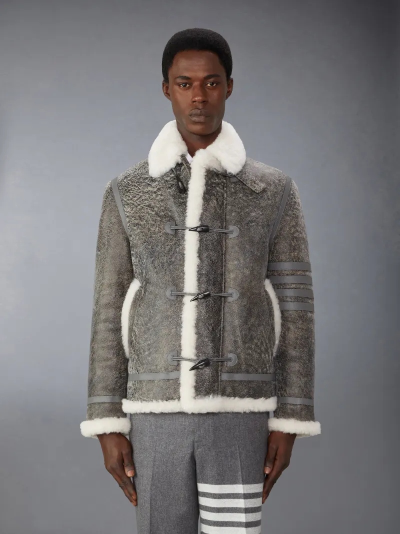 Shearling Cropped Duffle Coat Thom Browne