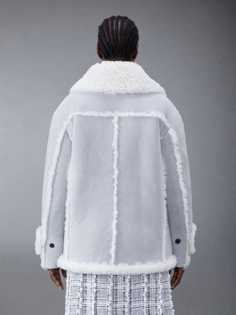 Thom browne outlet shearling peacoat