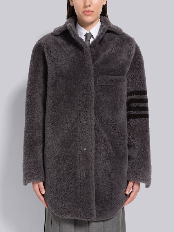 Shearling Supersize 4-Bar Shirtdress
