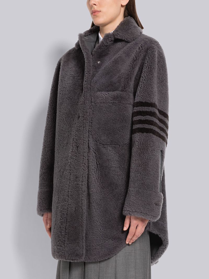Shearling Supersize 4-Bar Shirtdress