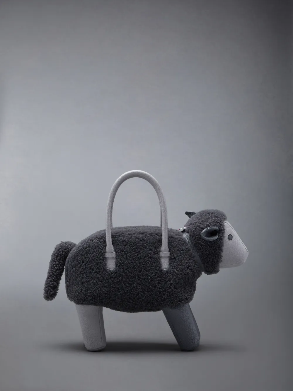 Sheep Bag in Shearling & Pebble Grain | Thom Browne