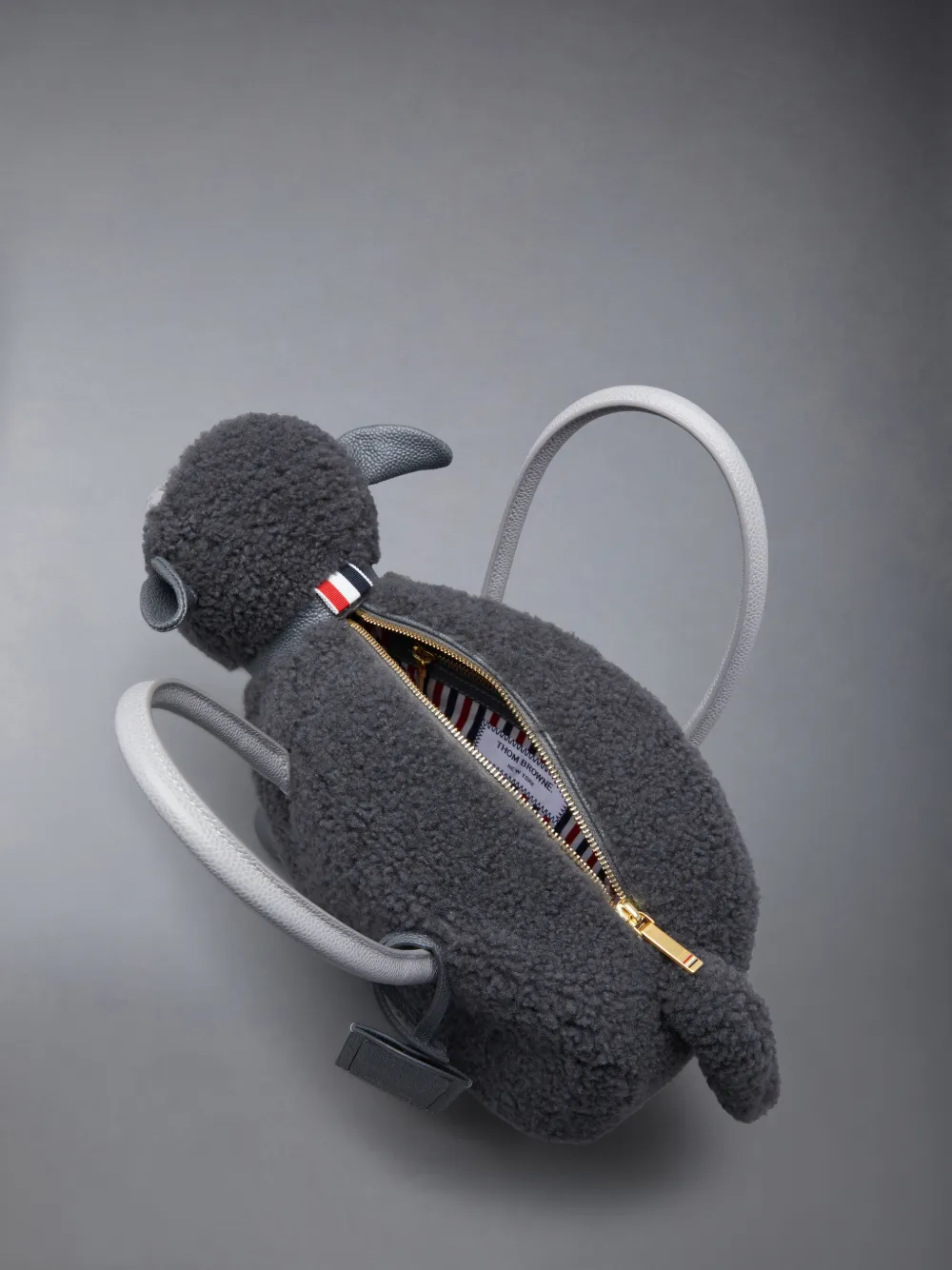Sheep Bag in Shearling & Pebble Grain | Thom Browne